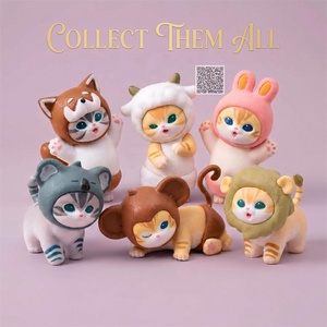 Figurine Kawaii Chat Cosplay Animal Boîte Mystère Recharge pour Distributeur Gashapon Jouet Capsule Miniature PVC Artisanat Souvenir Boutique de Cadeaux Zoo - Product Image 1