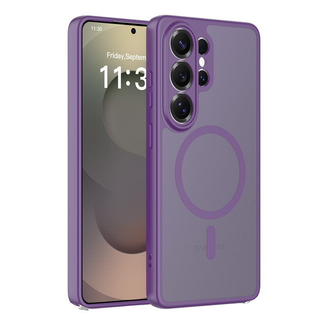 TPU PC Hybrid Magnetic Case with Matte Clear Finish and Full Camera Lens Protection for Samsung Galaxy S26 Ultra Phone Case