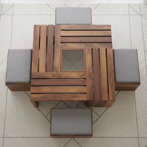 Ensemble de tables basses contemporaines en bois de qualité supérieure avec tables gigognes, structure robuste et usage polyvalent pour s'asseoir ou décorer - Product Image 1