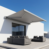 Auvent rétractable automatique à cassette complète motorisé en aluminium pour extérieur, pare-soleil électrique pliable pour balcon, jardin, terrasse, télécommande