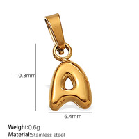 Breloques en lettres plaquées or en acier inoxydable, style classique, imperméables, sans ternissement, accessoires de bricolage pour la fabrication de cadeaux
