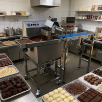 Machine automatique de mini-enrobage au chocolat / Machine à enrober le chocolat / Petite ligne d'enrobage au chocolat avec tunnel de refroidissement