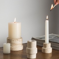 SAIDKOCC support de bougie en marbre minimaliste de Style américain Base de jade cylindrique 6 Styles D9cm * H6.5cm/D4.3 * H8cm/D4 * H5cm/D4.5 * H6.5cm