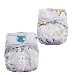 New Trend Product Colorful Custom Cloth Nappy Adjustable Washable Reusable Cloth Diapers Babies