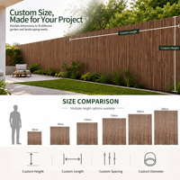 Rouleau de clôture en bambou carbonisé d'usine, panneau de clôture en bambou, écran d'intimité, brise-vent durable traité thermiquement pour jardin extérieur
