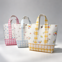 Sac fourre-tout en feutre non tissé à motif bonbons, personnalisable, pour femme, petit format, avec fermoirs, décoration en dentelle, portable et réutilisable pour le shopping