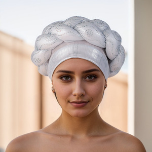 Chapeau Baotou Africain Musulman Tressé Grossier à Strass Chaud, Nouveau Style Audacieux, Mode Européenne et Américaine - Product Image 3
