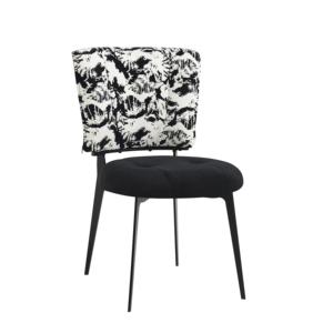 Chaise de salle à manger artistique, chaise de salon, siège en tissu à motifs, pieds en métal, chaise pour la maison, le bureau, la restauration - Product Image 1