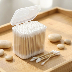 Bâtonnets de <span class=keywords><strong>coton</strong></span> pour bébé en bambou, 200 pièces, extrémités spirales à double tête, nettoyage des oreilles, multi-usages, biodégradables, <span class=keywords><strong>coton</strong></span>-tiges jetables - Product Image 1