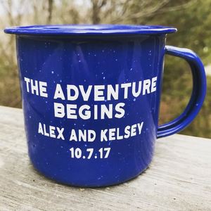 Wholesales Factory Cost Custom logo <b>Reusable</b> Rolled Rim Metal Steel Tin Enamel Camping Coffee Tea Enamelware <b>Cup</b> Mug with Handle - Product Image 1