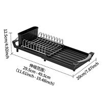 Égouttoir métallique moderne à un seul niveau pour évier de cuisine, séchage de vaisselle et outils de nettoyage