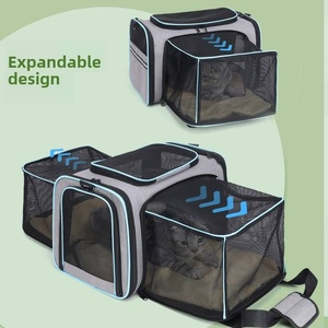 Transportines para perros con cremalleras para gatitos 2 lados Transportín para gatos expandible Aprobado por la aerolínea Transparente Transpirable Espacio de viaje - Product Image 5