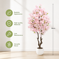 Pohon Bunga Sakura Buatan Tanaman Palsu Bunga Sakura Pink Tiruan untuk Pernikahan Rumah Kantor Ruang Tamu