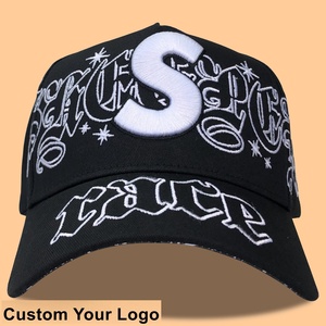 <strong>Customize</strong> Your Logo Men's Gorras Middle Crown 3d Embroidered Sports Hat Black Suede Brim Snapback <strong>5</strong> Panel a Frame Baseball Caps - Product Image 1