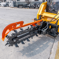 Miniexcavadora Económica para Tractor, Accesorio Pequeño, Zanjadora de Cadena para Minicargadora, Retroexcavadora de Ruedas