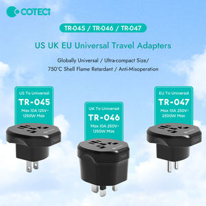 Coteci היורו מתאם 250v מתאם אירופה העולמי מטען כוח בינלאומי נסיעות <span class=keywords><strong>eu</strong></span> uk לנו מתאם תקע - Product Image 2