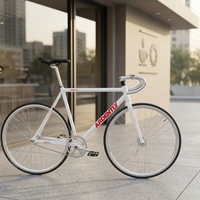 Vélo de course à pignon fixe en aluminium léger, vélo de piste à une vitesse, guidon ergonomique, vélo de course