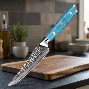 Hot Sale 67 Layers Carbon Steel Damascus Steel Eco-Friendly Multipurpose Restaurant <b>Cutlery</b> Beef Steak <b>Set</b> <b>Black</b> Turquoise - Product Image 3