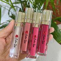 Baume à lèvres crémeux hydratant haute pigmentation avec protection solaire, tube doré mignon, fini brillant