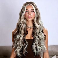 Peluca de Cabello Humano 100% con Ondas Suaves, Color Rubio Ceniza con Reflejos, de 24 Pulgadas, con Frente de Encaje Transparente HD, Pre-Desplumada, para Mujer, Venta al Por Mayor