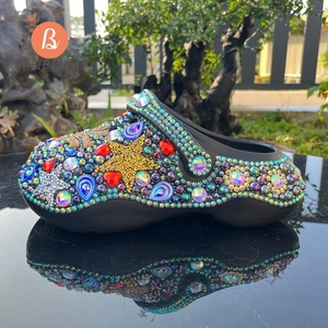 Sandales sabots BBJ <span class=keywords><strong>de</strong></span> <span class=keywords><strong>luxe</strong></span>, ornées <span class=keywords><strong>de</strong></span> strass et <span class=keywords><strong>de</strong></span> cristaux, design <span class=keywords><strong>de</strong></span> créateur, personnalisables, à bout fermé, respirantes en EVA - Product Image 5