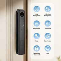 Serrure de porte intelligente de qualité professionnelle avec interphone vidéo, reconnaissance faciale 3D, empreinte digitale, WiFi, application mobile