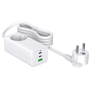 New Design Power Strip 100w PD Fast Charge With 3 USB Ports for 2500W High Power Appliances