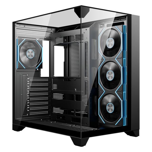 ESGAMING High End Three Sides Glass Pc Case SPCC Cabinet ATX Micro ATX ITX Chassis Gaming Desktop Computer CPU Cases & Towers