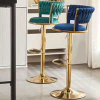 Barhocker Großhandel Drehbar Hoher Tisch Restaurant-Möbel Luxuriöser Moderner Leder-Küchenhocker Goldener Metall-Barhocker
