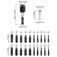Kit d'extraction de vis endommagées HSS 22 pièces, extracteur de boulons cassés facile à utiliser avec porte-embouts et adaptateur, Dr # 1-10 Ex # 1-10