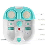 Mini bain de pieds pas cher avec bacs de lavage, bulles, boîte à herbes, rouleaux de massage, capacité 3-5L, en ABS+PP