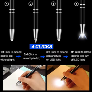 قلم حبر جاف مع ضوء للدعاية بشعار مخصص حسب الطلب - Product Image 5