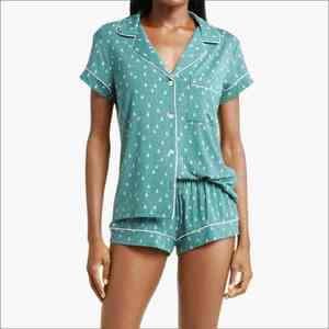 Cozy Women's <b>Pajamas</b> Set Knitted Cotton & Bamboo Breathable Soft Summer Sleepwear Customizable Lounge Wear - Product Image 2