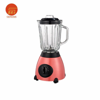 Mixeur de Table Deluxe en Acier Inoxydable avec Bol en Verre 600W, 2 Vitesses, 6 Lames, pour Smoothies et Glace Pilée, Anti-fuite, Usage Domestique et Hôtelier