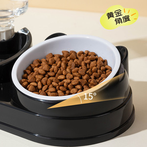 Ensemble de gamelles pour chat avec distributeur d'eau automatique, double mangeoire pour chats, en acier inoxydable, forme arrondie, station d'alimentation 2 en 1 pour animaux de compagnie - Product Image 4