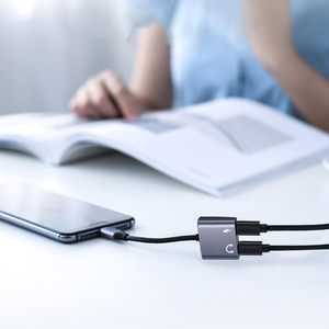 Cavo di Ricarica Rapida Tipo <span class=keywords><strong>C</strong></span> con Dongle Audio 2 <span class=keywords><strong>in</strong></span> 1, Adattatore Audio USB <span class=keywords><strong>C</strong></span> Doppio per Cuffie - Product Image 3