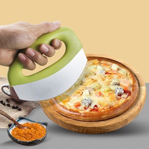 Cortador de galletas multifunción de acero inoxidable, herramienta de cuchillo de masa y Pizza, rueda basculante con cubierta de protección - Product Image 3