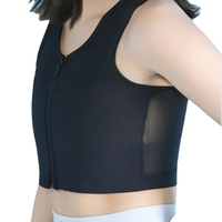 Reliure de poitrine de service OEM Reliure pour hauts de femmes Trans pour garçon manqué Cool Mesh Half FTM Reliure de poitrine avec fermeture éclair plate