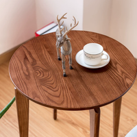 Meubles de salon au design minimaliste moderne, table d'appoint ronde Qisi en bois de frêne massif, table basse pour salon d'appartement