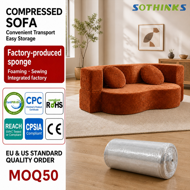 Direct Supply Chain Minimalism Living Room Furniture Sofa Set Vacuum Compressed Floor Lounge Couch Compressed Sofa