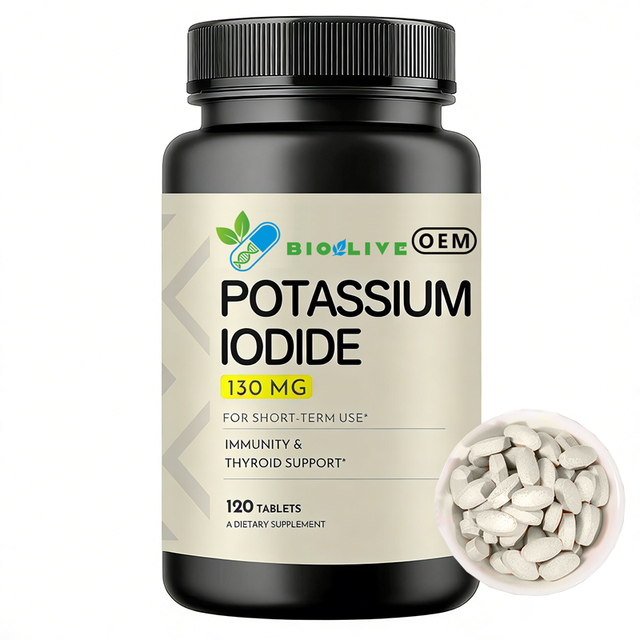 Potassium Iodide Tablets 130mg 120 Count Iodine Supplement Non GMO Allergen Free OEM Wholesale