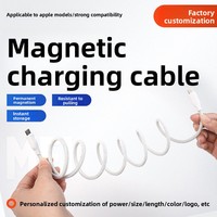 Magnetisches Saugkabel aus Webmaterial mit Typ-C Schnellladefunktion und Selbsteinziehendem Design für Smartphones mit Doppelkopf-Anschlüssen