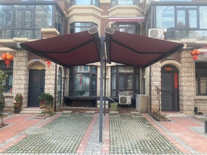 Auvent rétractable de luxe avec télécommande, bras pliable manuel, cadre en aluminium durable pour jardin extérieur, balcon, <span class=keywords><strong>terrasse</strong></span> - Product Image 6