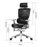 Chaise de bureau ergonomique à dossier haut pivotante en maille respirante certifiée BIFMA avec soutien lombaire réglable et accoudoirs 4D – Modèle Exécutif
