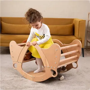 Montessori Wooden Furniture Rocking Board Indoor Kids Chair