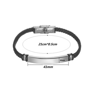 European and American Cross-border OEM Classic Imitation Leather <b>Bracelet</b> Women's Twist Woven <b>Bracelet</b> Couple's Hand <b>Rope</b> - Product Image 5