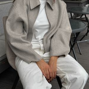 Veste décontractée à manches longues zippée personnalisée et tendance avec logo pour femmes et hommes, fabrication en une seule pièce - Product Image 4