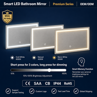 Miroir LED pour salle de bain, miroir éclairé à intensité réglable, miroir de vanité avec éclairage, anti-buée (réglable à l'arrière et éclairé à l'avant)