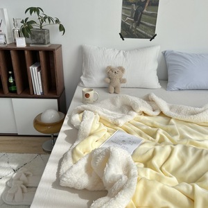 Đồng bằng flannel <span class=keywords><strong>Micro</strong></span> <span class=keywords><strong>Fleece</strong></span> vải lớn dễ dàng chăm sóc đôi lớp sang trọng flannel ném lông cừu in ném chăn - Product Image 4