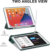 Étui de protection magnétique rotatif pour tablette de 10,2 pouces de 9e/8e/7e génération avec support stable à trois volets